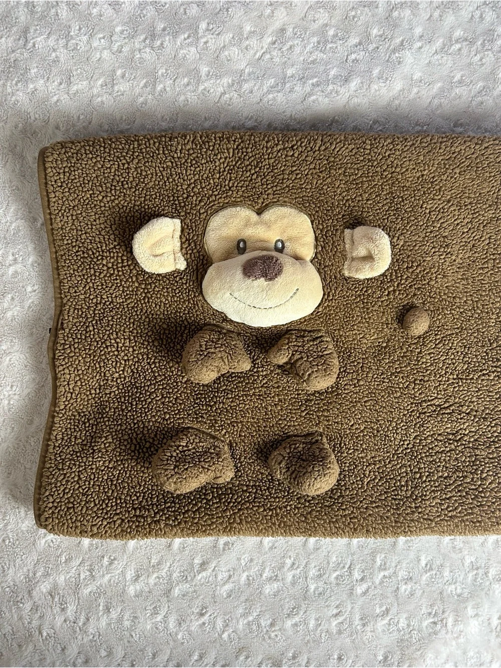 My Pet Blankie Monkey Baby Blanket Animal Adventure Brown Tan Roll Up Sherpa